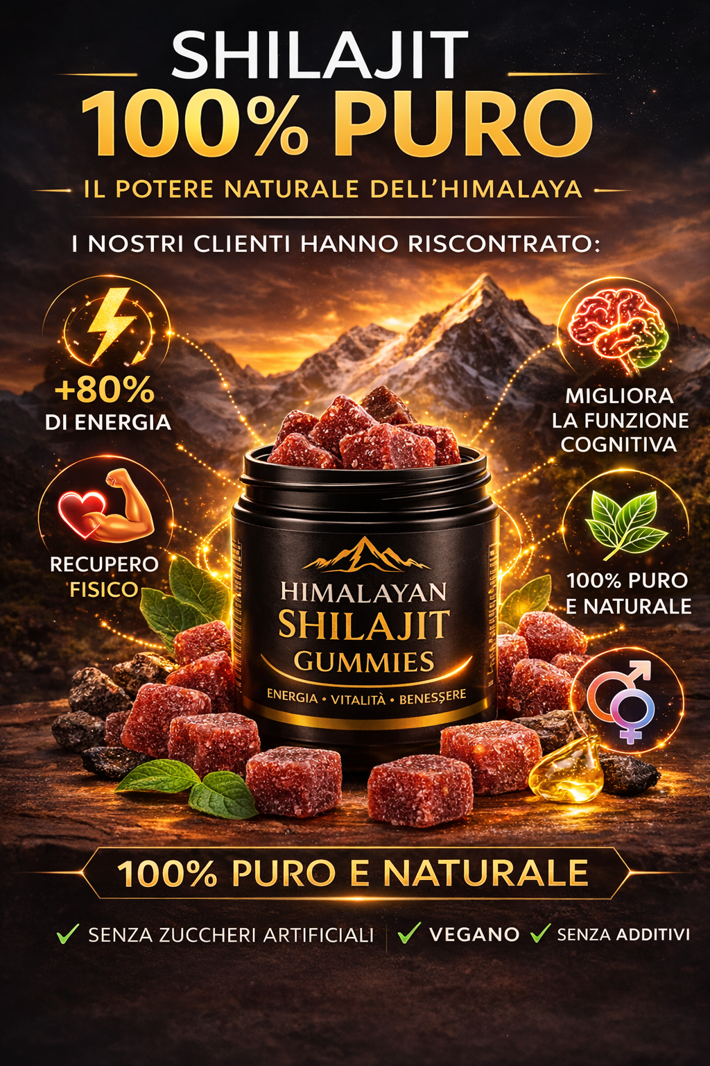 100% Shilajit puro dell’Himalaya